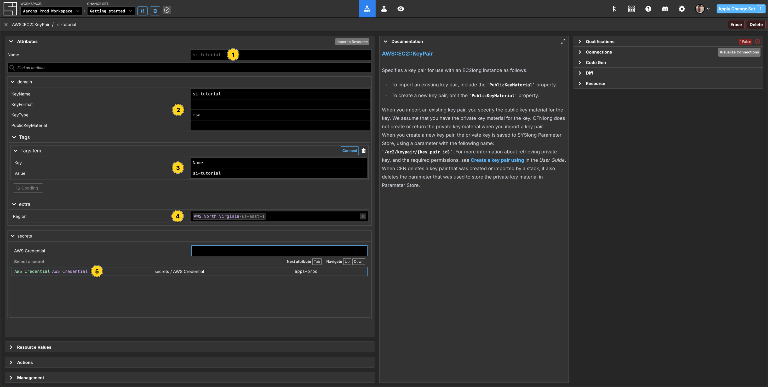 Add an AWS EC2 Key Pair
