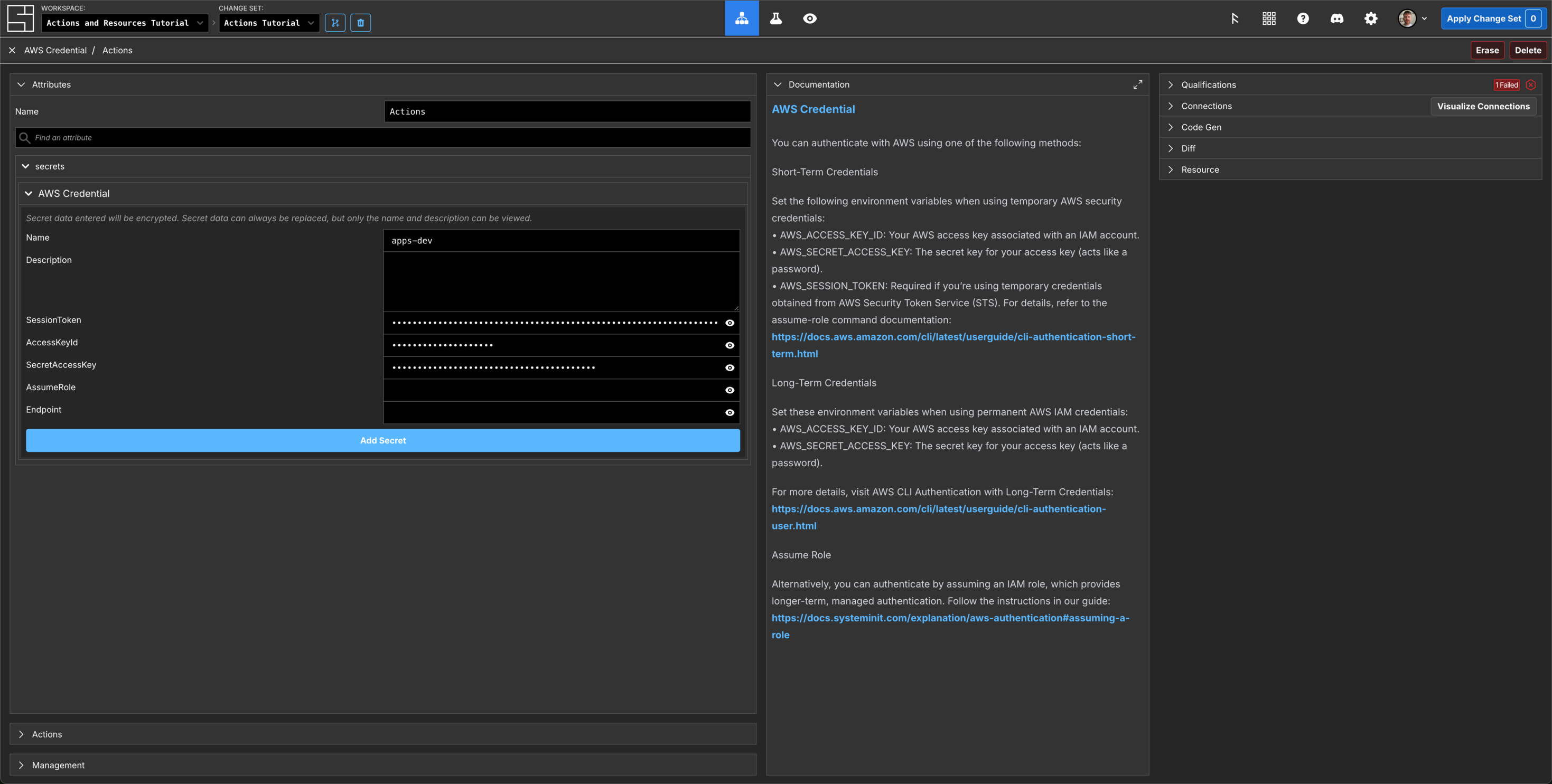 Add AWS Credential Properties