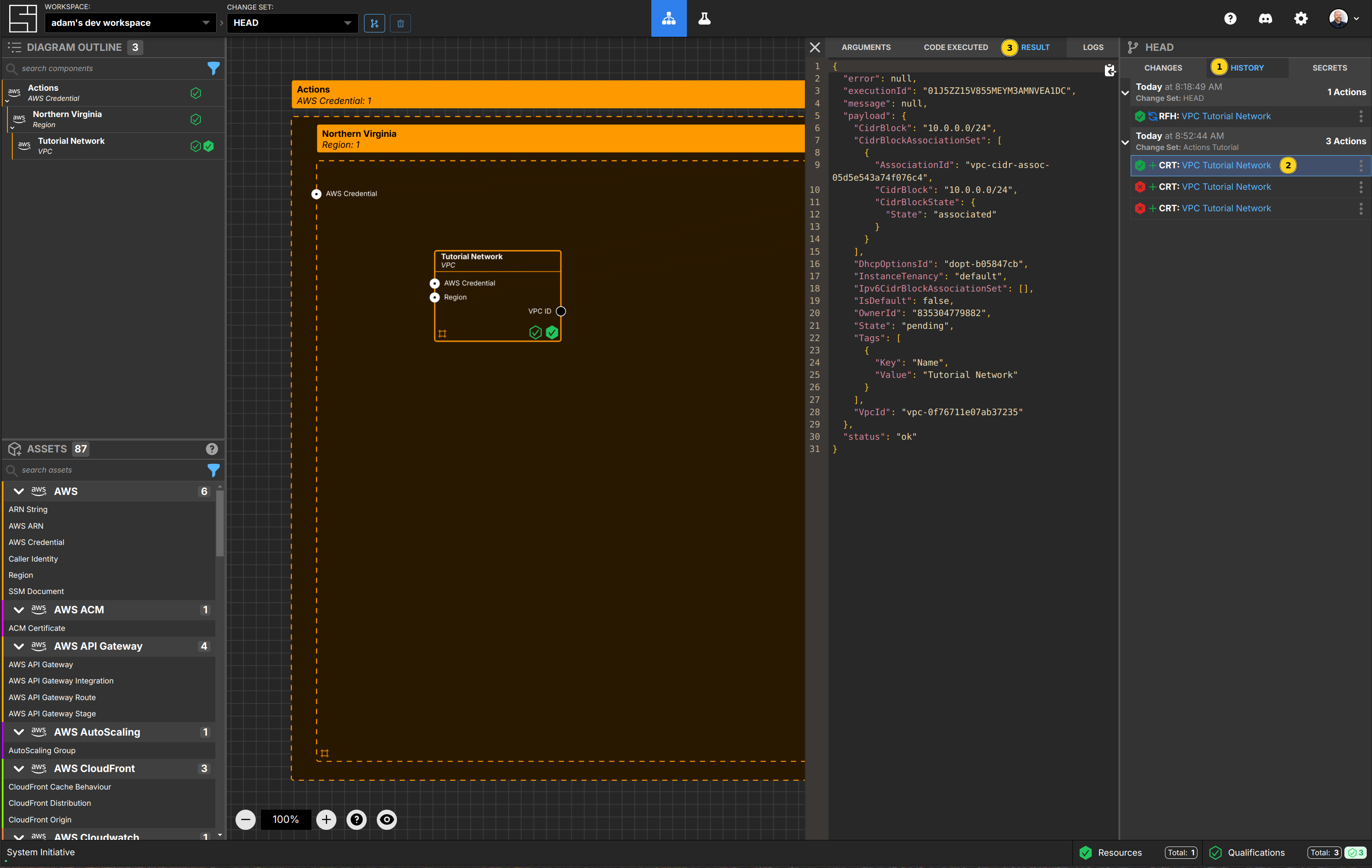 Checking the successful create action result