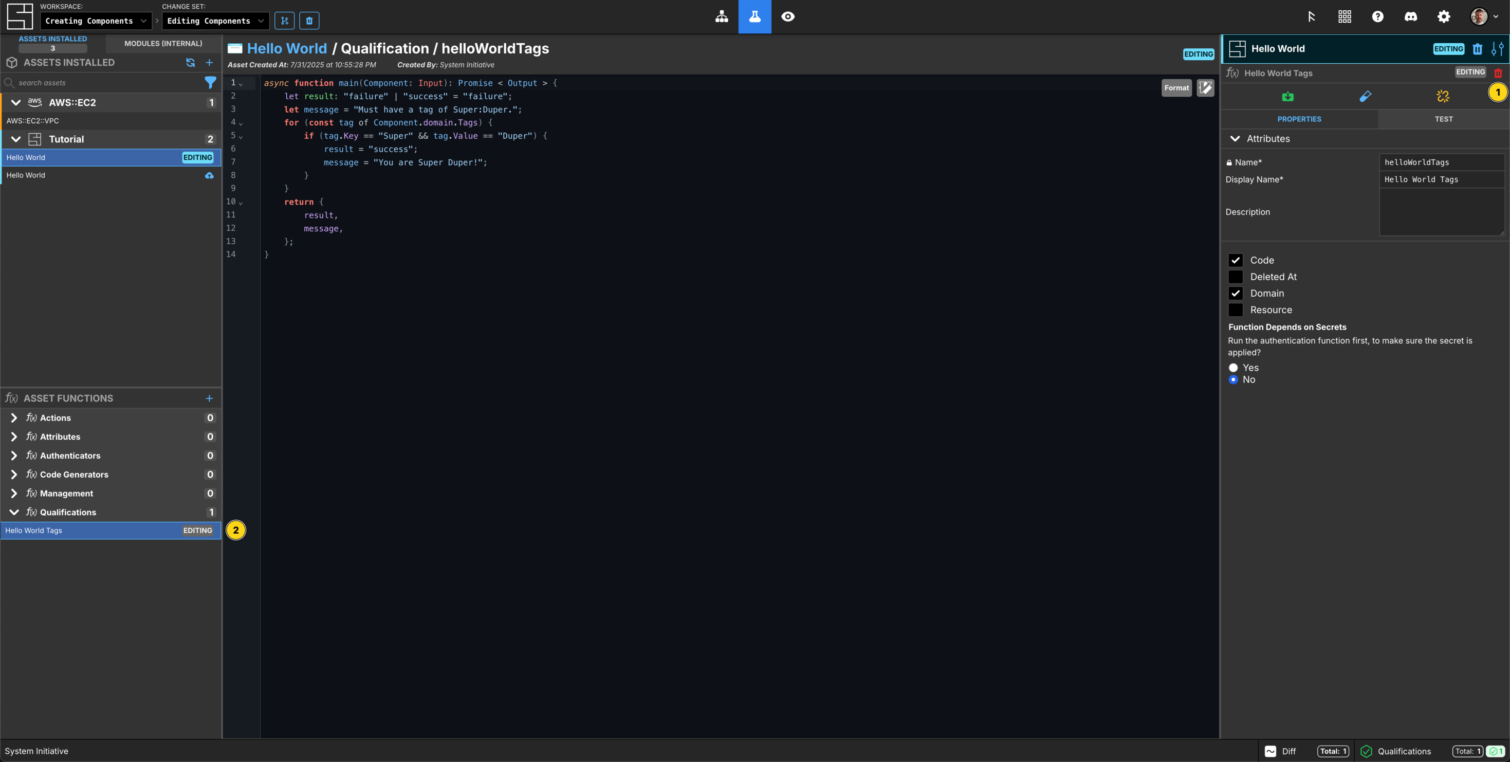 Click Edit Function