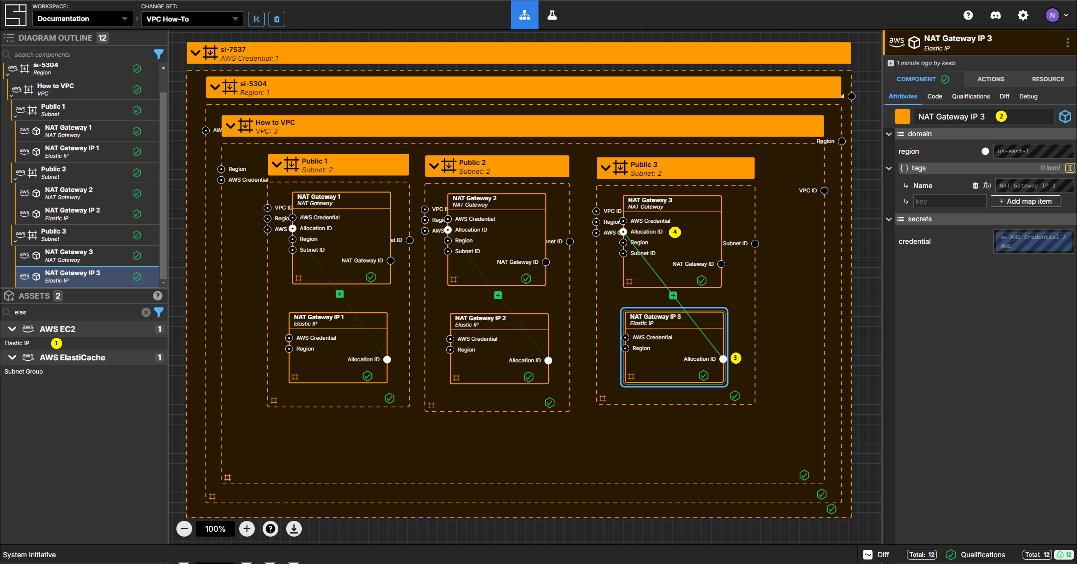 Create the Elastic IPs for each NAT Gateway