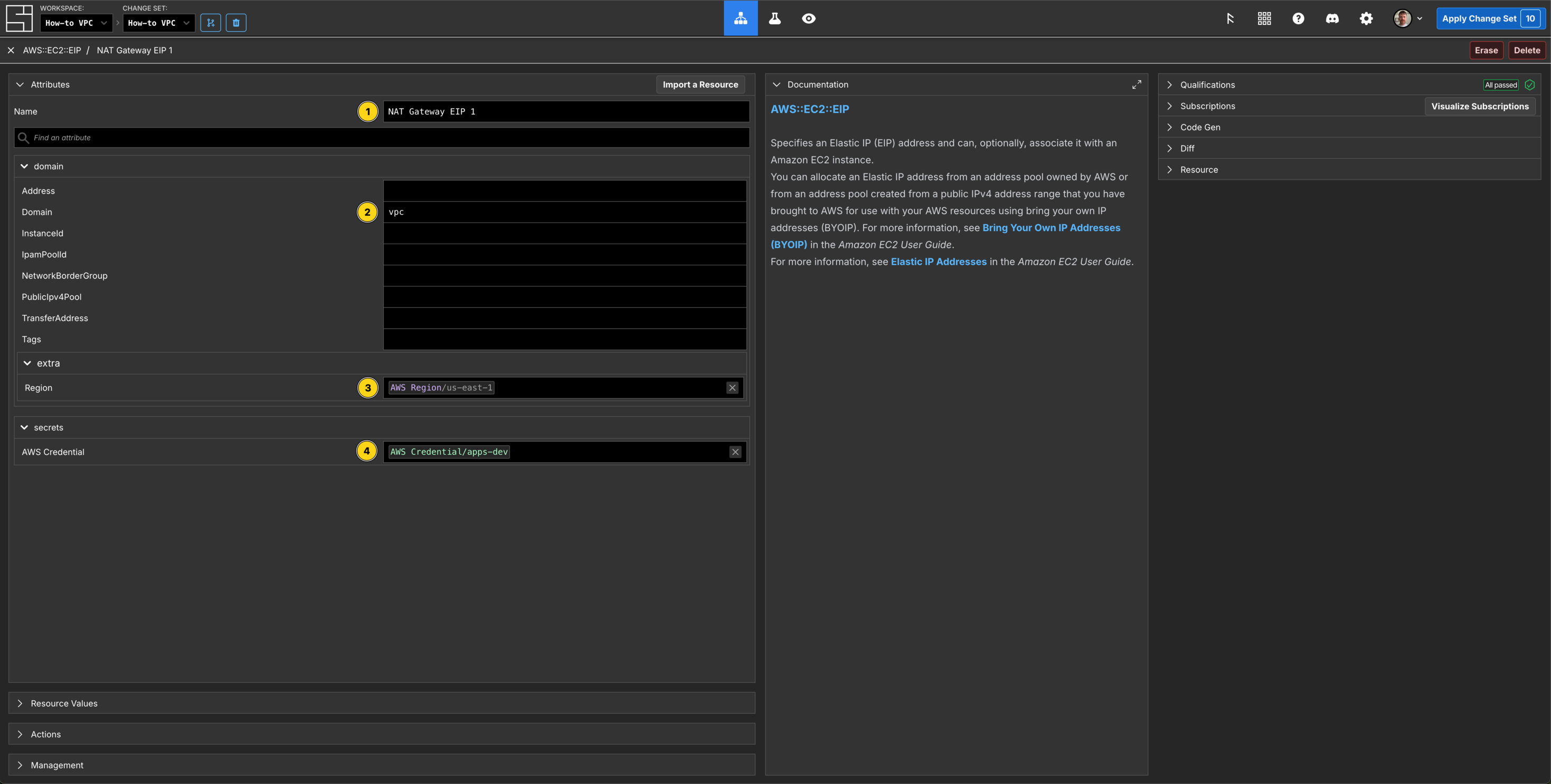Create the Elastic IPs for each NAT Gateway