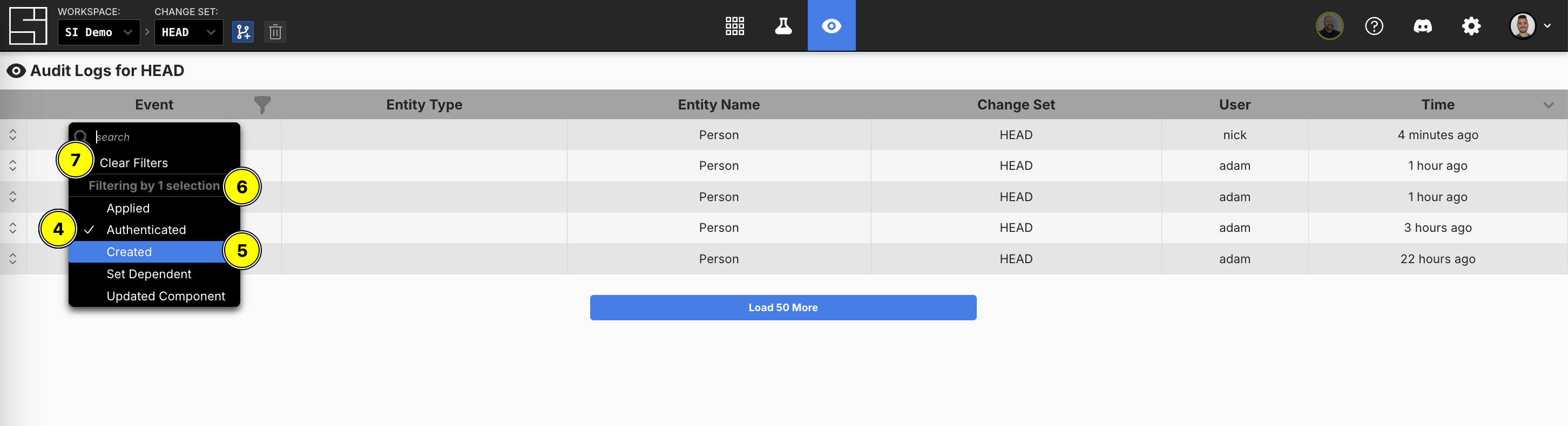 Selecting multiple filters