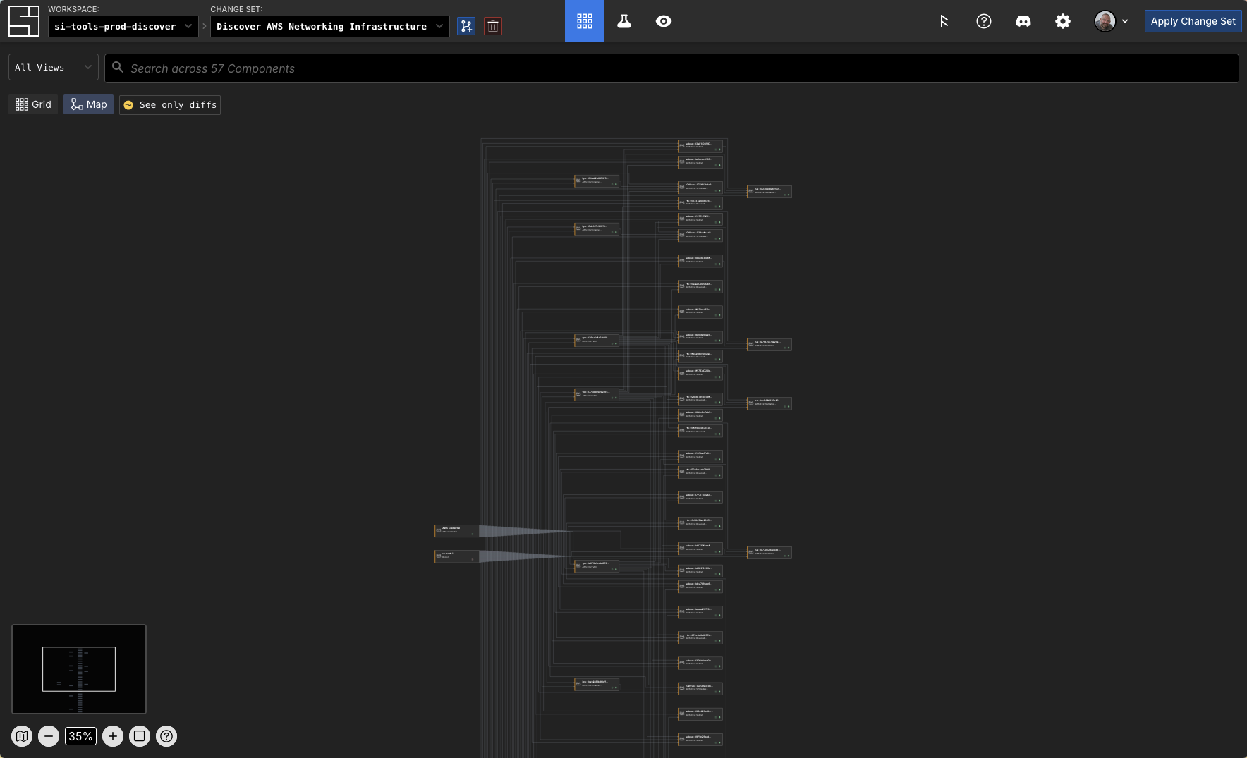 Zoomed Out Map of Discovered Infrastructure