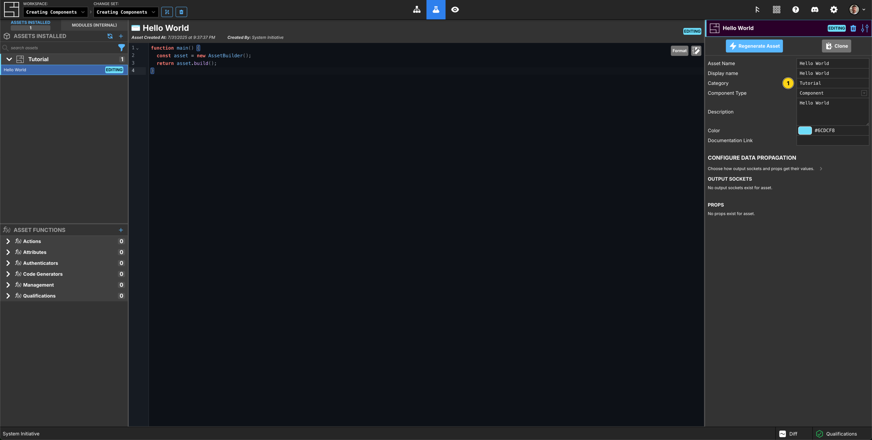 Set the Hello World meta-data