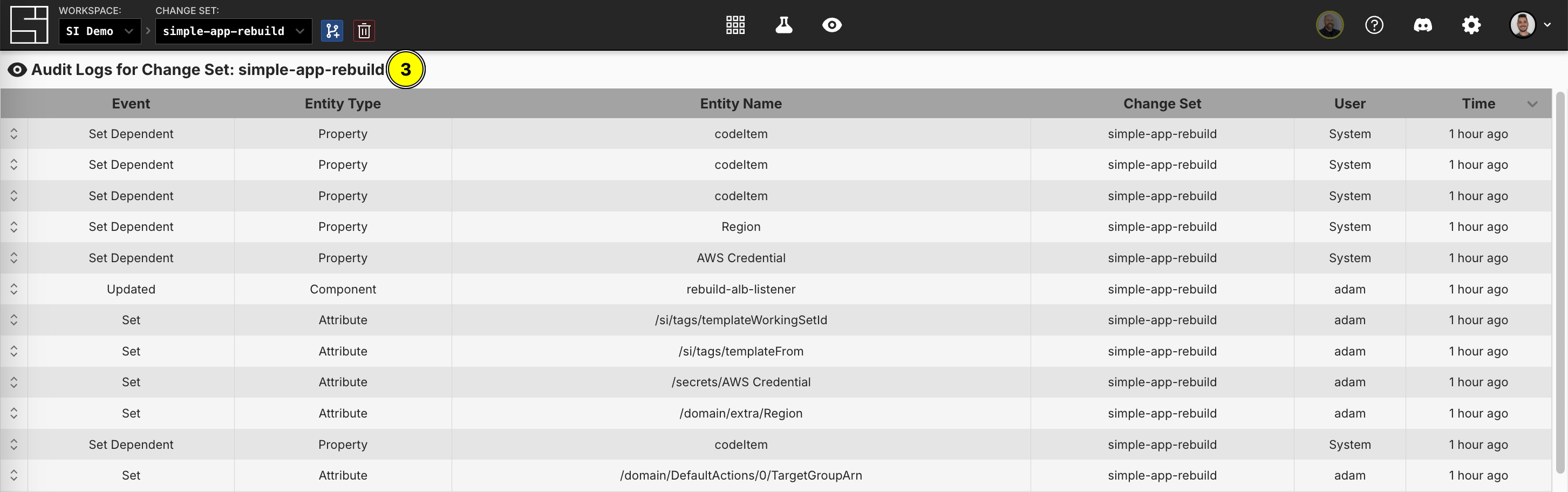 Audit Logs in your change set