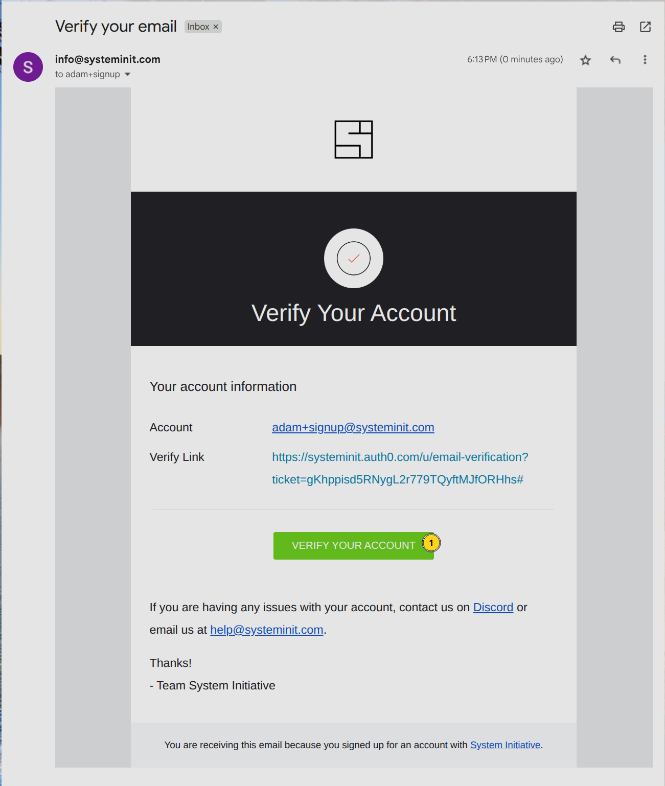 Verify your Email